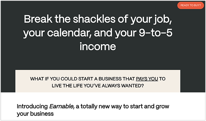 Ramit Sethi’s Earnable Course landing page
