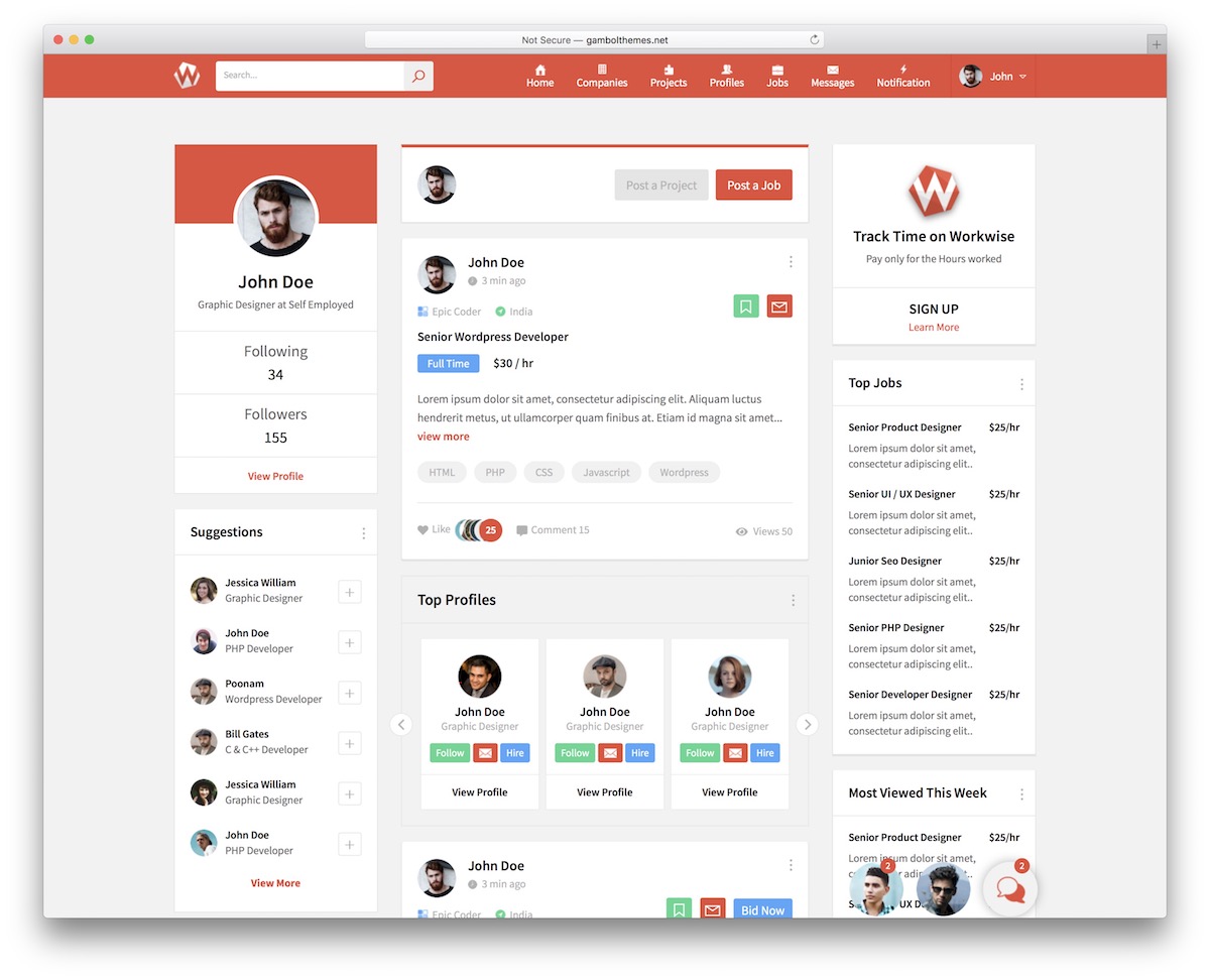 bootstrap social network templates